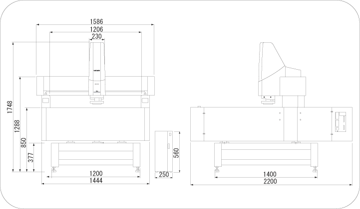 CNC画像測定システム　NEXIV　VMR-10080寸法図